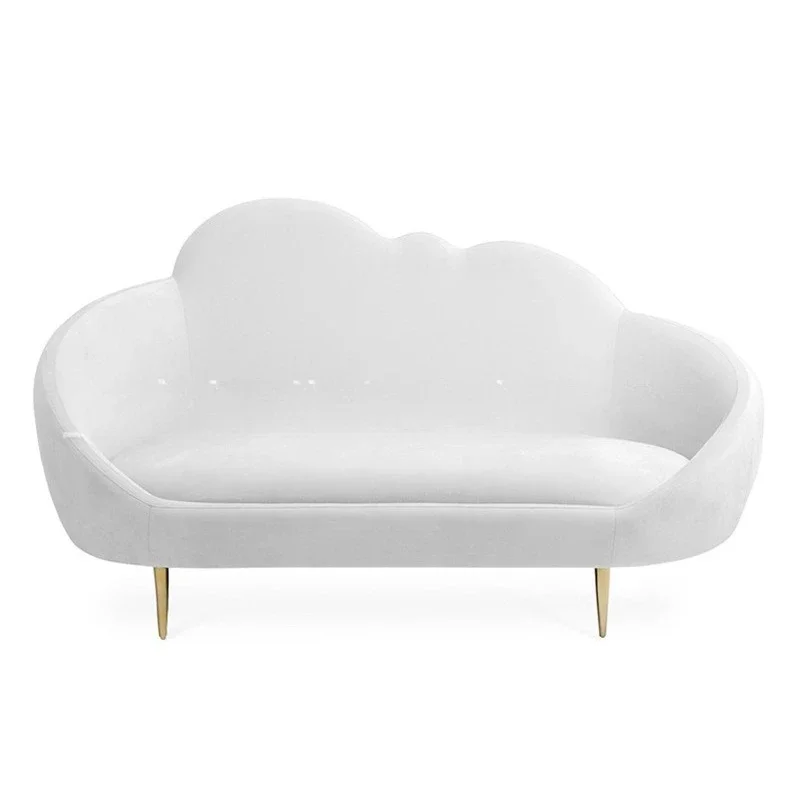 

Modern fabric three-person sofa simple modern living room model room stainless steel soft bag leisure sofa