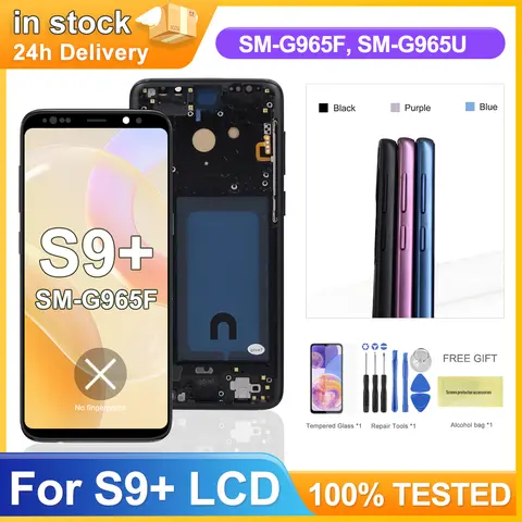 S9 Plus LCD For Samsung Galaxy S9 Plus G965 G965F G965U Lcd Display Touch Screen Digitizer Assembly with Frame parts Replacement