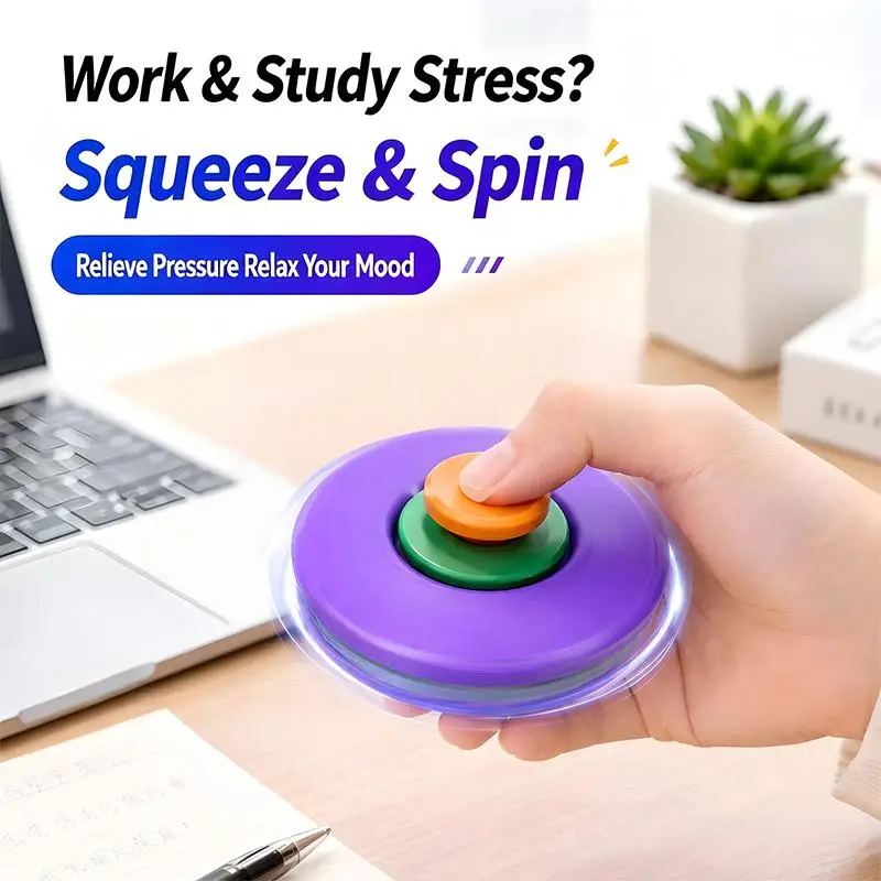 3D Printed Press-to-Spin Fidget Ball Click Deform Rotating Toy Creative Birthday Gift for Kids Teens Adult Stress Relief