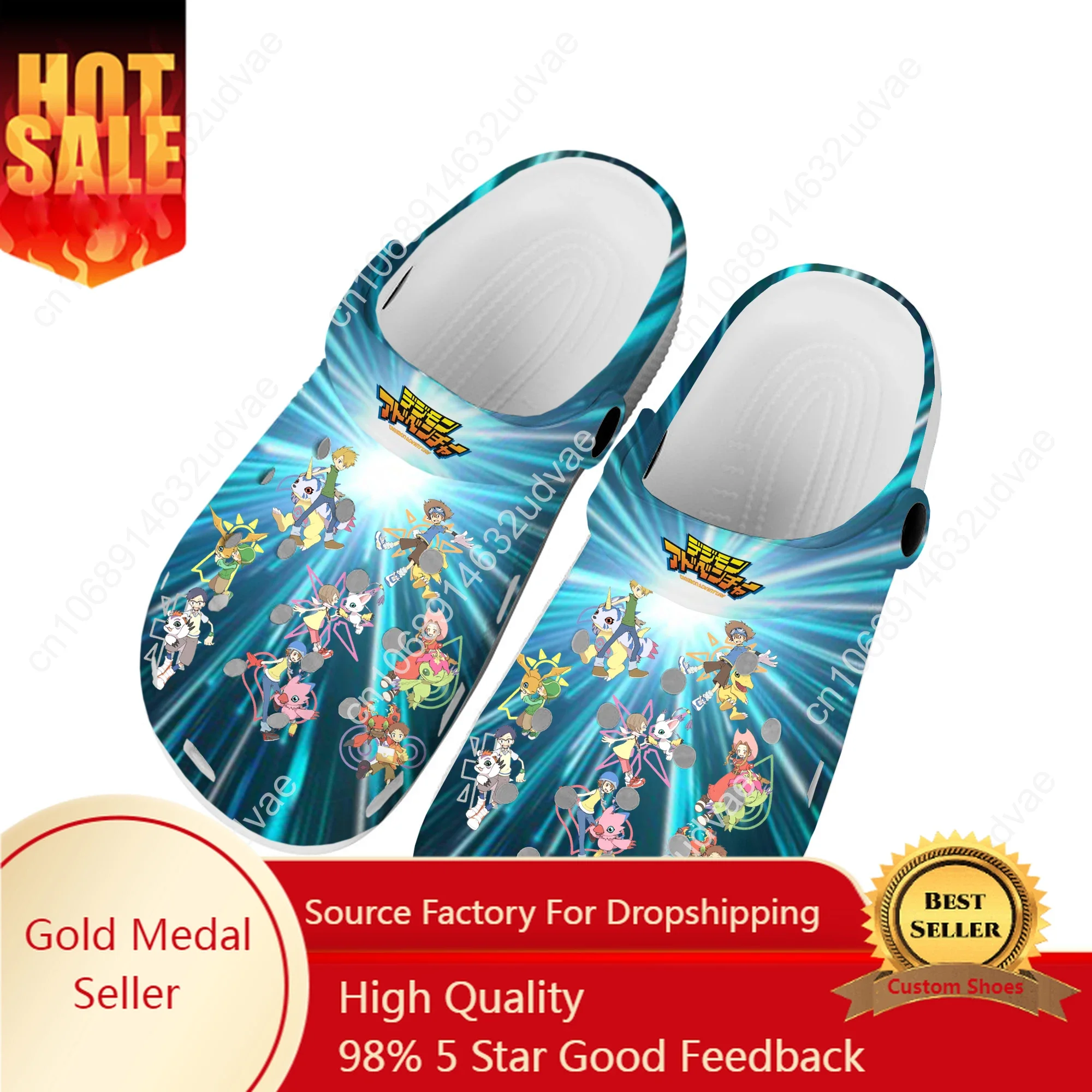 

Digimon Adventure Cartoon Comics Home Clogs Custom Water Shoes Cartoon Mens Womens Teenager Shoe Garden Clog Beach Hole Slippers