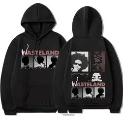 Brent faiyaz hoodie 2022 álbum de música wasteland impressão moletom oversized streetwear outono inverno velo manter quente pulôver