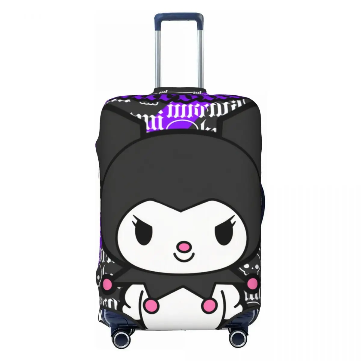 

Cute Rabbit Kuromi Skull Travel Luggage Cover Elastic Halloween Suitcase Cover Protector Fit 18-32 Inch