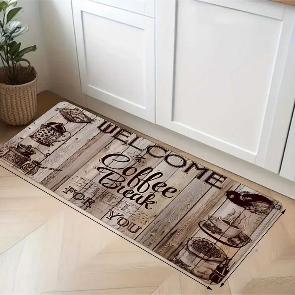 Welcome Coffee Break Carpet Mat Rug Home Decor Long Hallway Kitchen Scottish Cow Happy Place Retro Vintage Indoor Home Carpet