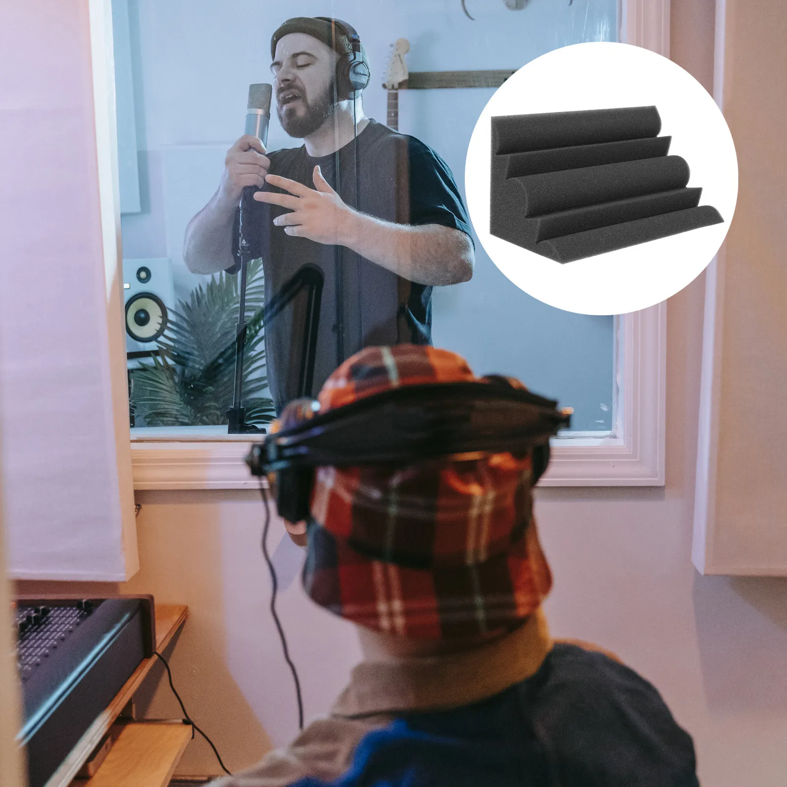 

4pcs Soundproof Acoustic Panels For Studio Wedge Sponge Sound Insulation Material Acoustic Sound Absorbing Pad Panel 12\