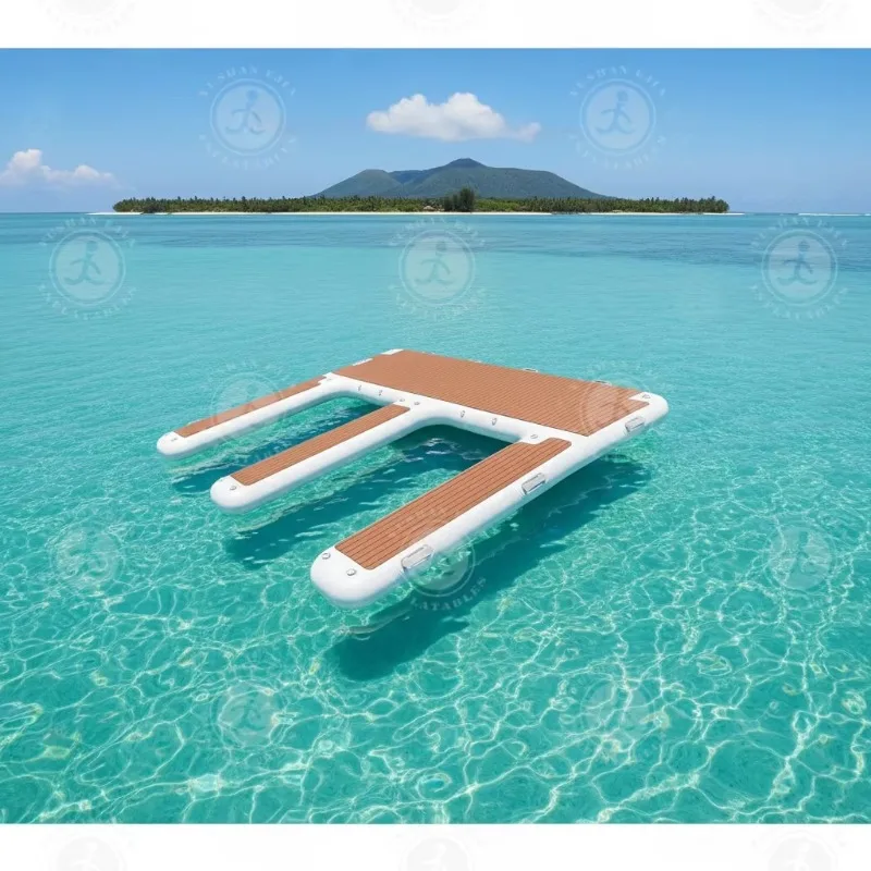 Double Pontoon Ramp E Shaped Infla  Jet Ski Dock for Coastal Beach Water Sports Enthusiasts