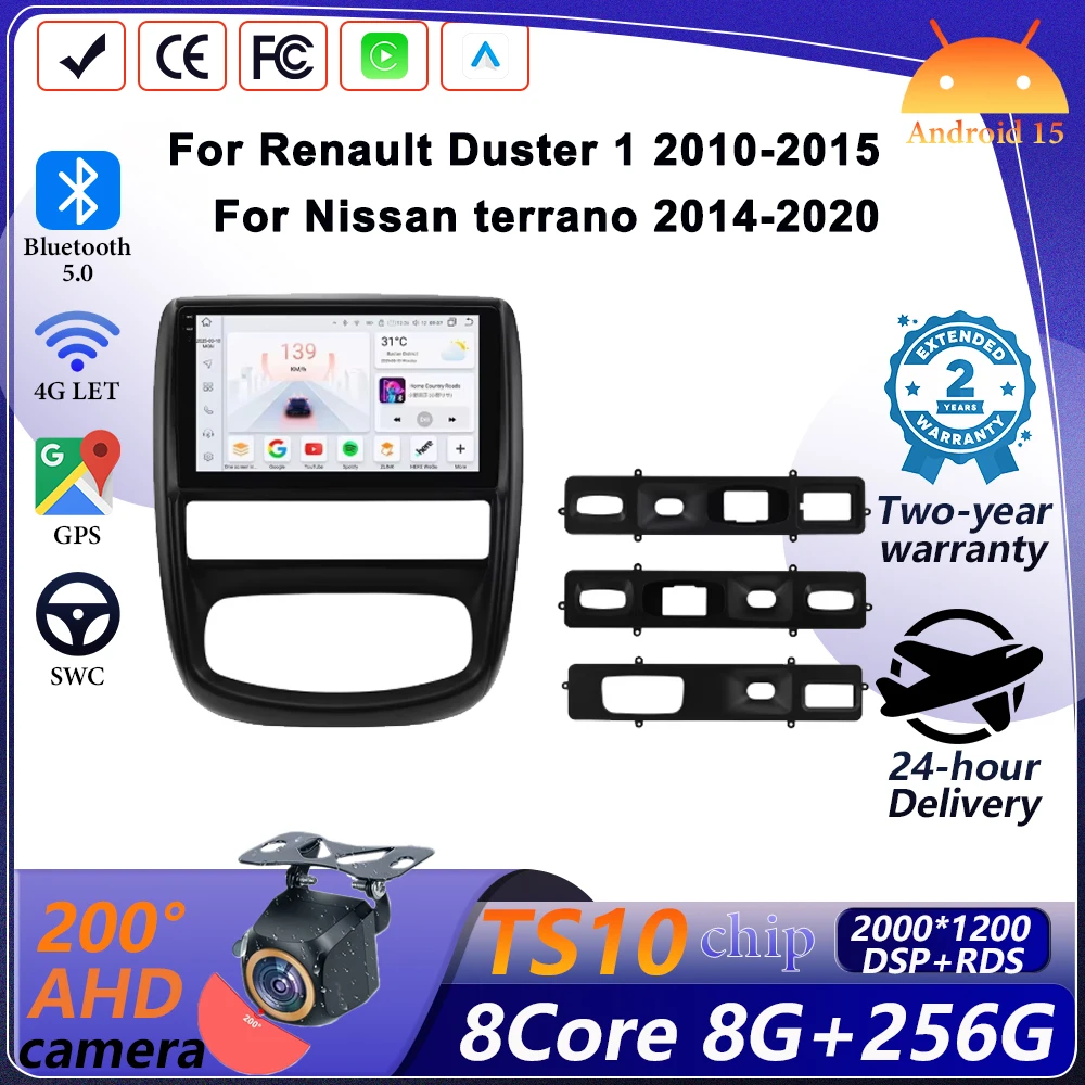 Car Radio For Renault Duster 1 2010-2015 For Nissan terrano 2014-2020 Android Auto GPS Navigation Head Unit Multimedia Video