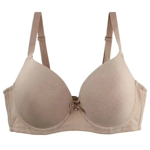 Imagen 2 del producto Nouvell-sujetadores push-up sexis sin costuras para mujer, ropa interior Floral con lazo, gris, blanco, negro, Burguady, caqui, lencería de talla grande