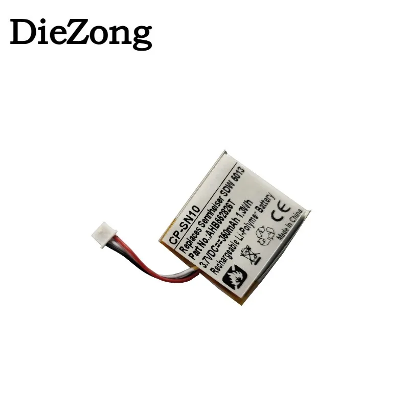 New High quality CP-SN10 Li-Polymer Battery for Sennheiser  3.7V 360mAh GSP 350 500 670 Headphone Batteries AHB552826TPC-2