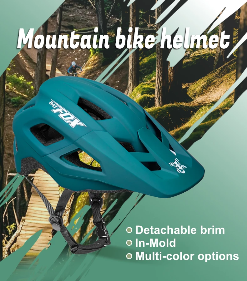 BATFOX Professioneller Fahrradhelm für Herren und Damen, leicht, mit PC-Schale und EPS-Innenfutter, verstellbar, für Offroad-Radfahren, Sicherheitshelm für Mountainbikes. – Detail 1