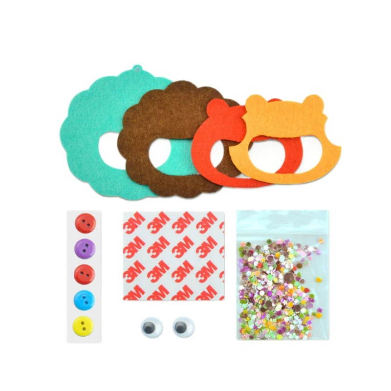 Creative Sequin Shaker Halloween Animal Pendant Handmade Craft Material Kits Kindergarten Kids Practice Ability Learning Toys
