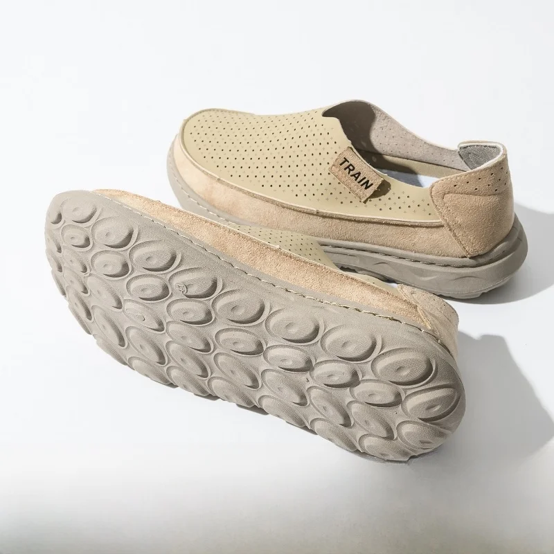 

Men's Summer Breathable Slip-On Casual Shoes Punching Hole Design Soft Elastic Cloud Bottom Anti-Slip Comfortable All Day Wear