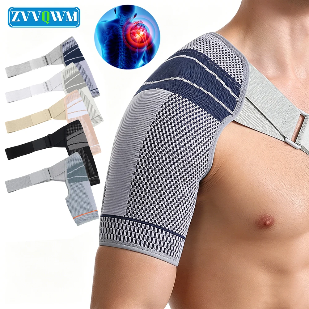 Breathable Shoulder Brace, Adjustable Shoulder Compression Sleeves, Arm Sling Support Fits Left and Right Arm for Sports,Fitness