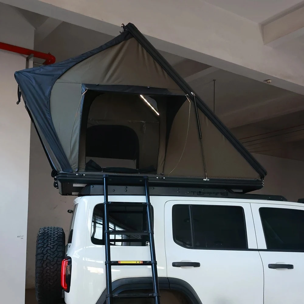Hot Sale 3-4 Person Ultralight Wildland Roof Top Tent Aluminium Shell Roof Top Tent Roof Top Tent Ladder Brackets