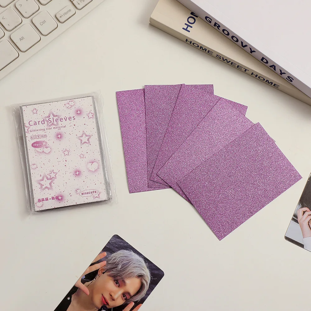 20 teile/los Holo Karte Ärmeln 61x91mm 20C Bling Star PP Kpop Halter Für Postkarten Filme Spiel Karten photocard Protector – Detail 12