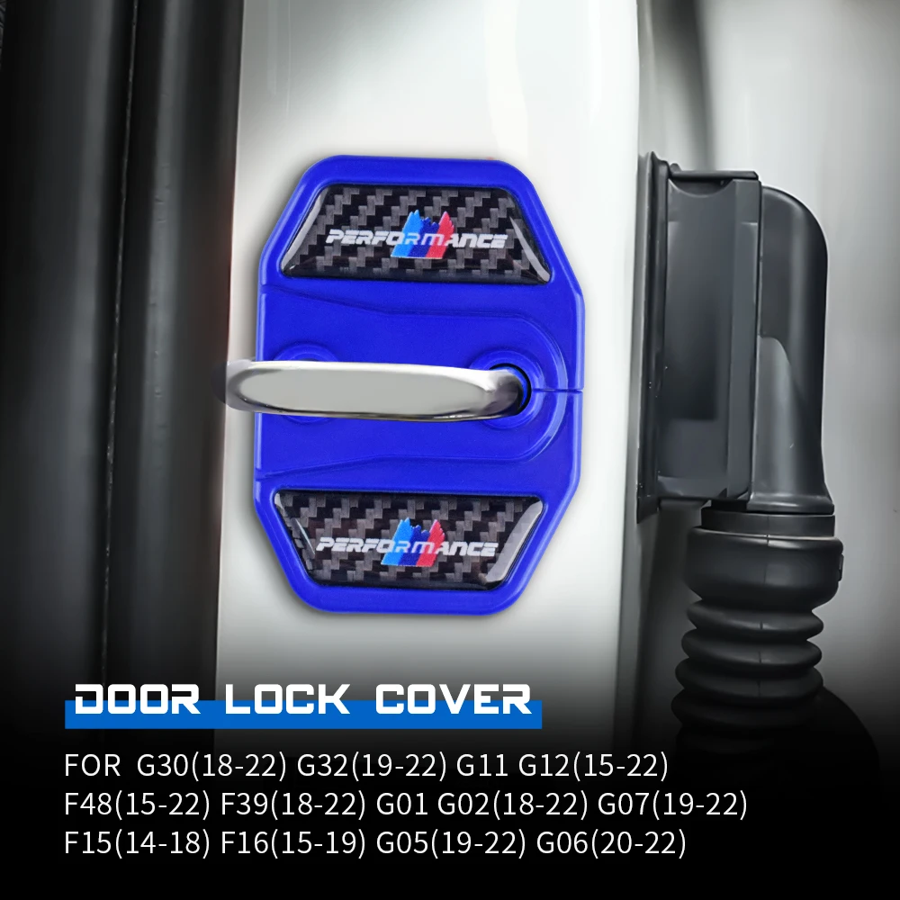 

Carbon Fiber Style ABS Door Lock Cover Trim Anti-Scratch Protective Cap for BMW Series Interior Upgrade Sticker Accessories