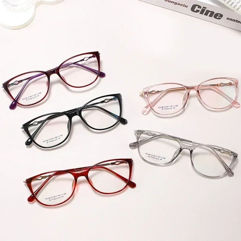 

Retro Optical Prescription Eyeglasses Cat Eye Myopia Hyperopia Glasses Ultra-light Fashion TR90 Alloy Eyewear Frame Women F120X