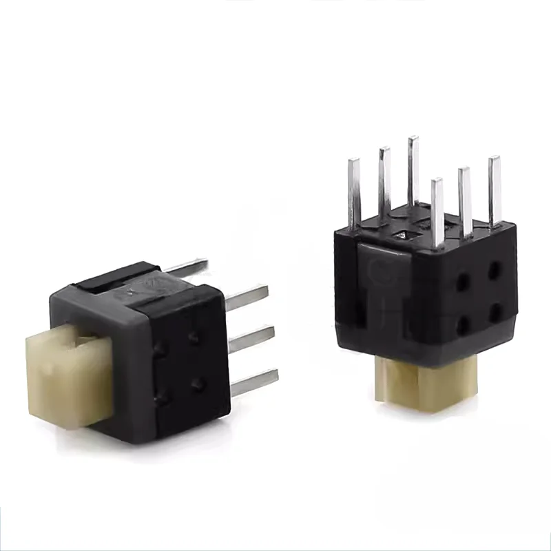 5.8*5.8㎜ Self-locking flat head high temperature resistant power key switch Vertical double-row 6-pin in-line start switch