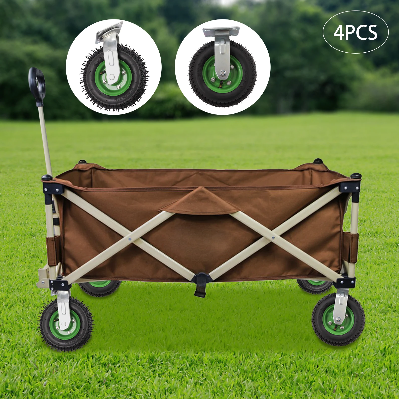 4 шт. пневматические колеса с пневматическими шинами, 2 жестких 2 поворотных HD, набор колес для фермерской тележки, 8 дюймов