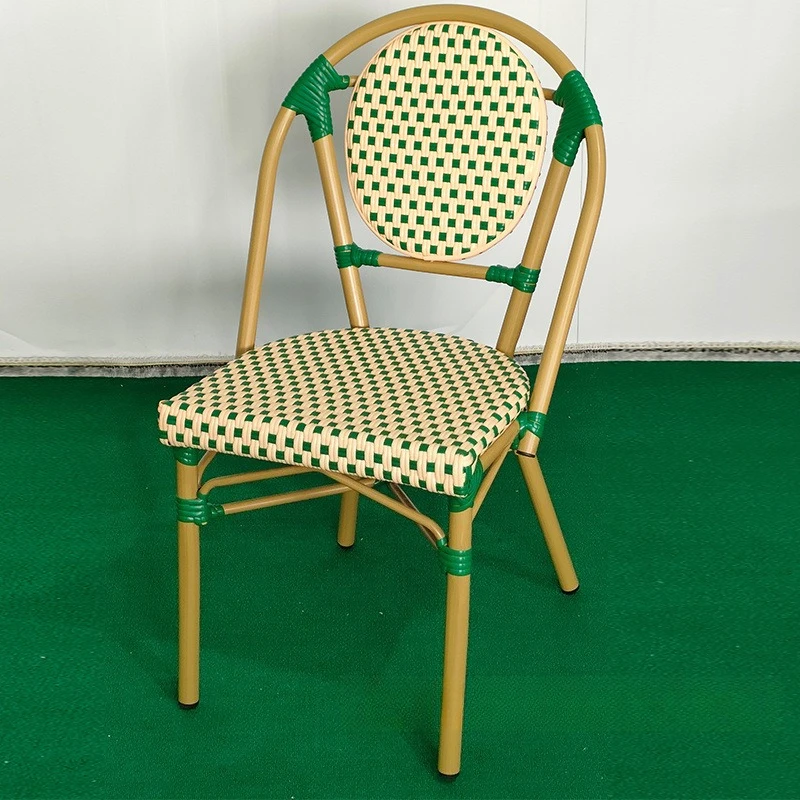 

Cafe commercial street outdoor courtyard rattan chair, manufacturer wholesale outdoor chair milk tea shop rattan chair courtyard