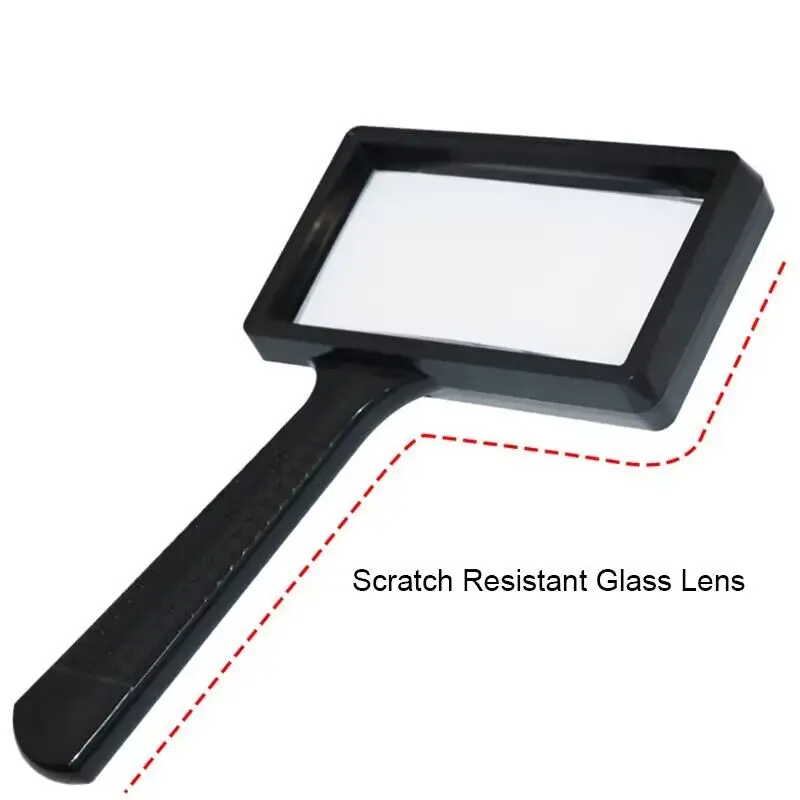 Bview Art 100x50mm Rectangular Elderly Book Reading Magnifier Handheld Square Jewelry Identification Magnifier