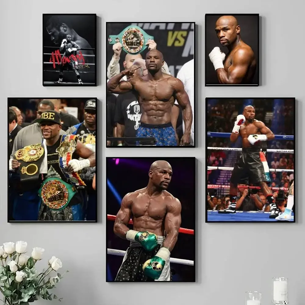 F-Floyd M-Mayweather Jr Poster Self-adhesive Art Waterproof Paper Sticker Coffee House Bar Room Wall Decor
