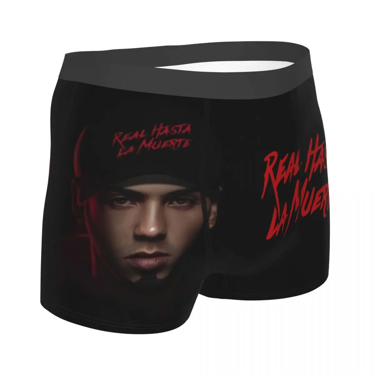 Real Hasta La Muerte Anuel Trap Reggaeton Theme Men Printed Boxer Briefs Underwear Anuel AA Highly Breathable Top Quality Gift