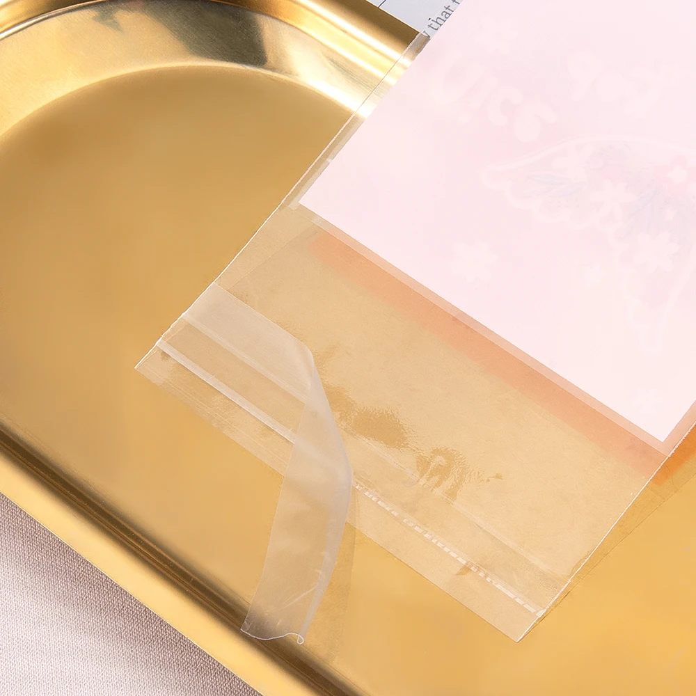 50pcs OPP Self-Sealing Bags Pink Mermaid Tail Print Self-Adhesive Bags for Diy Jewelry Display Handmade Baking Cookies Packaging