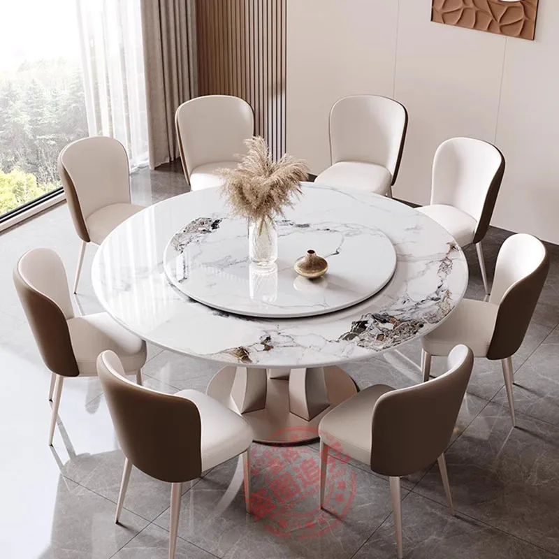 

Study Minimalist Dining Table Round Marble Luxury Living Room Dining Table Modern Design Restaurant Muebles Unique Furniture