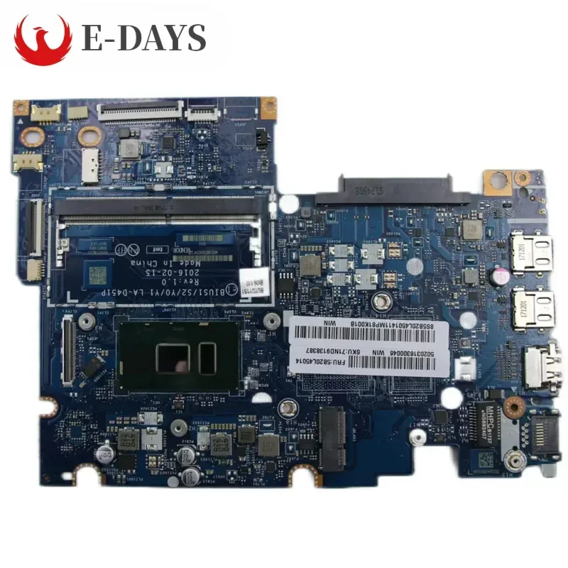 High QualityFor Lenovo 510S-14ISK Laptop Motherboard LA-D451P Mainboard I5-6200U UMA 100% Tested Okhigh - Quality