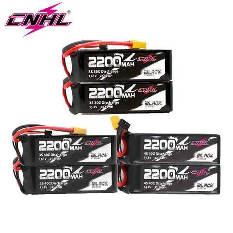 2PCS CNHL 3S 11.1V Lipo Battery 2200mAh 30C 70C With XT60 Plug For RC Airplane Helicopter Quadcopter FPV Drone Car Racing Hobby