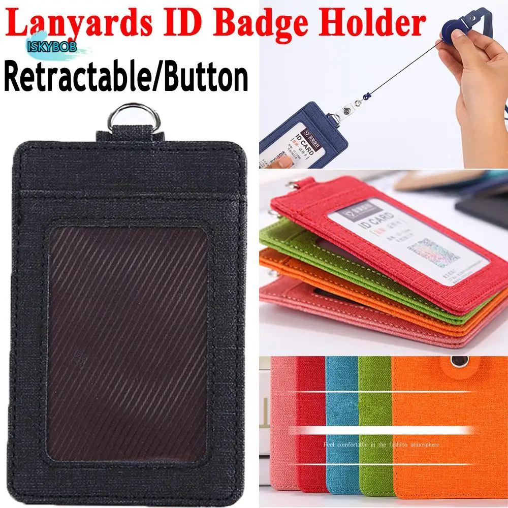 

Retractable Fashion Lanyards Business Wallet Credit Card Holder Protect Cover Bag Strap Card holder ID Badge Holder