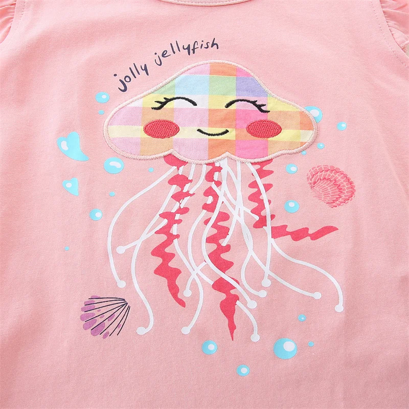 Spring meter Neuankömmling Octopus Stickerei Outfits für Sommer Mädchen Kleidung Sets ärmellose süße 2 Stück Baby Mode Anzüge