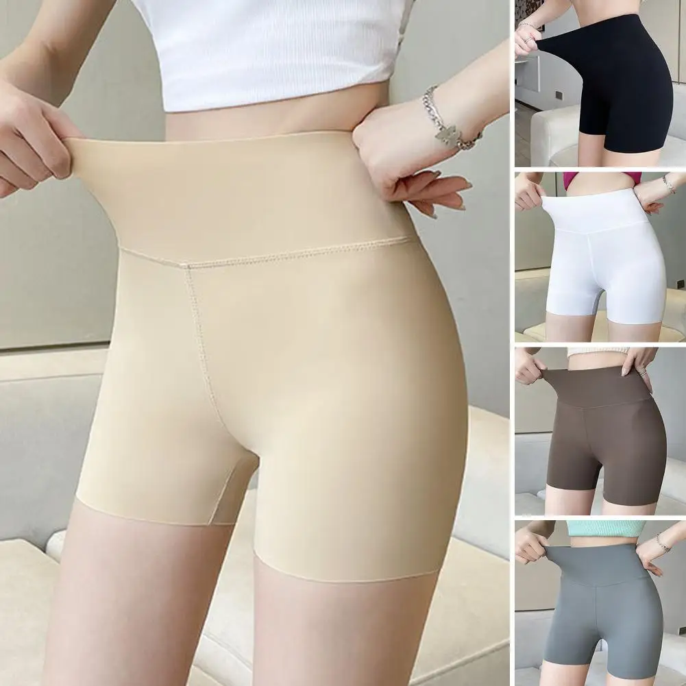 

Stretch Fabric Shorts High Waist Belly-control Safety Shorts for Women Stretch Fabric Bottoming Shorts with Butt Lifting Effect