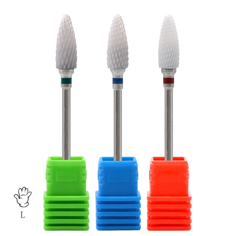 Left-Handed Ceramic Milling Cutters Electric Drill Nail Drill Bit for Removel Gel Polish Varnish