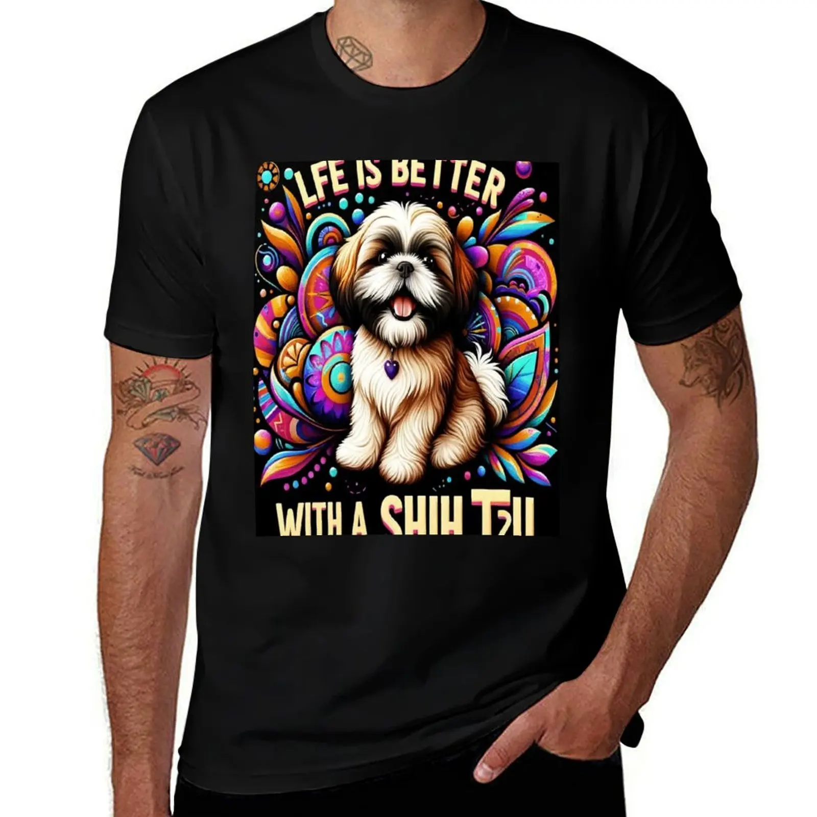 

Life is Better with a Shih Tzu T-Shirt blacks kawaii clothes clothes for men