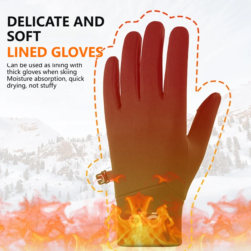 GTUBIKE 1 زوج الرجال الشتاء الرياضة في الهواء الطلق قفازات الجري مقاوم للماء الدافئة رقيقة المخملية لمس الدراجات قفازات التنزه #3