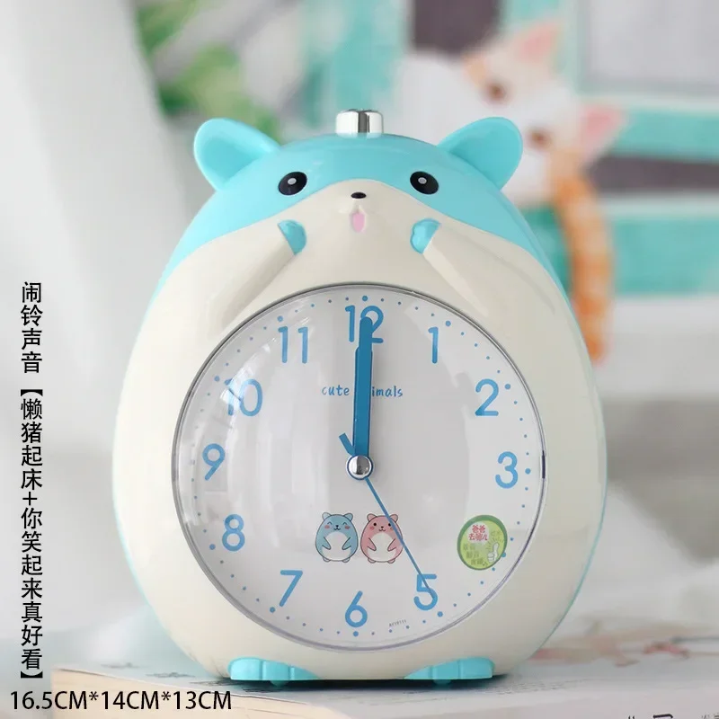 Cute Creative Multi - Function Mute Luminous Bedside Alarm Clock for Students - Lazy Mouse Cartoon Design with Voice Function