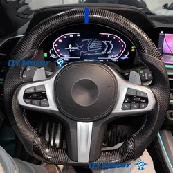 Heated Real Carbon Fiber Steering Wheel For BMW M3 G80 M4 G82 M5 F90 M8 X3M X4M X5M X6M F97 F95 F96 G20 G30 G22 G01 G02 G05 G06