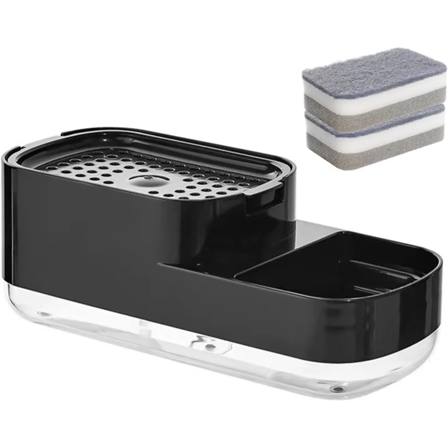 

Dish soap Dispenser, 2-in-1 Multifunctional soap Dispenser,Kitchen Bathroom Sink soap Box ，Kitchen Sink Dishwasher Detergent