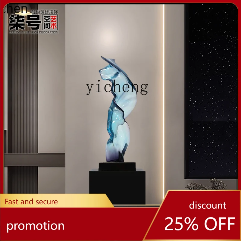 

YFY transparent resin living room decoration ornament hotel lobby modern simple entrance abstract floor sculpture