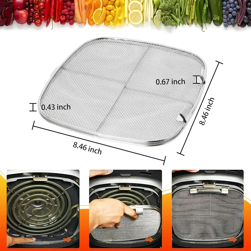 Ninja AG301 Foodi 5-in-1 Indoor Grill Ninja Foodi AG300, AG301C, AG302, AG400 Non-stick Grill Griddle+ Fine Mesh Splatter Screen