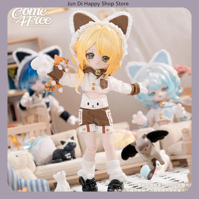 

COME4FREE 1/12 Одежда для кукол BJD, повседневная серия, платье Caramel Meow Meow, комплект одежды для куклы OB11