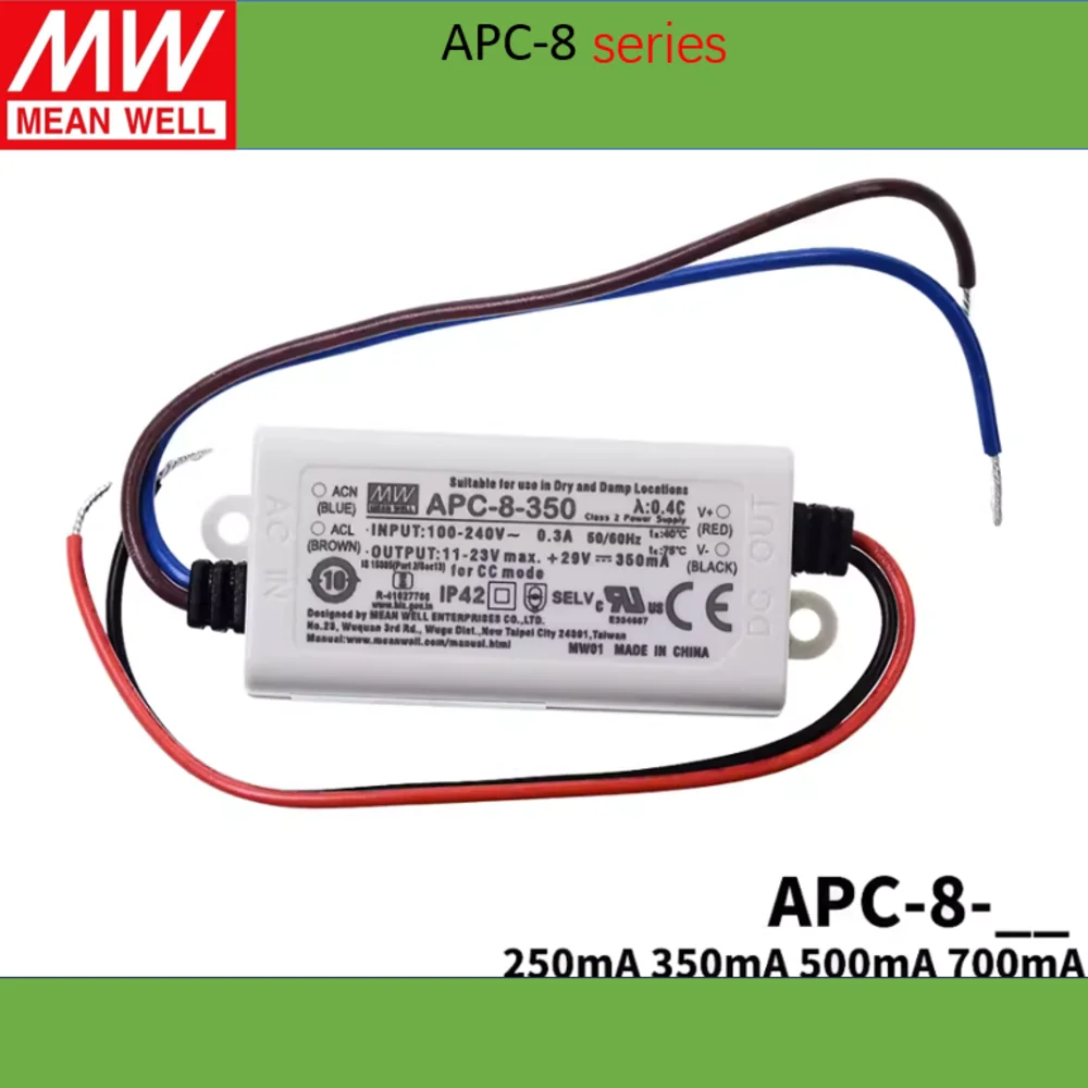 MEAN WELL APC-8 Series APC-8-250 APC-8-350 APC-8-500 APC-8-700 Constant Current Output Power Supply LED Driver