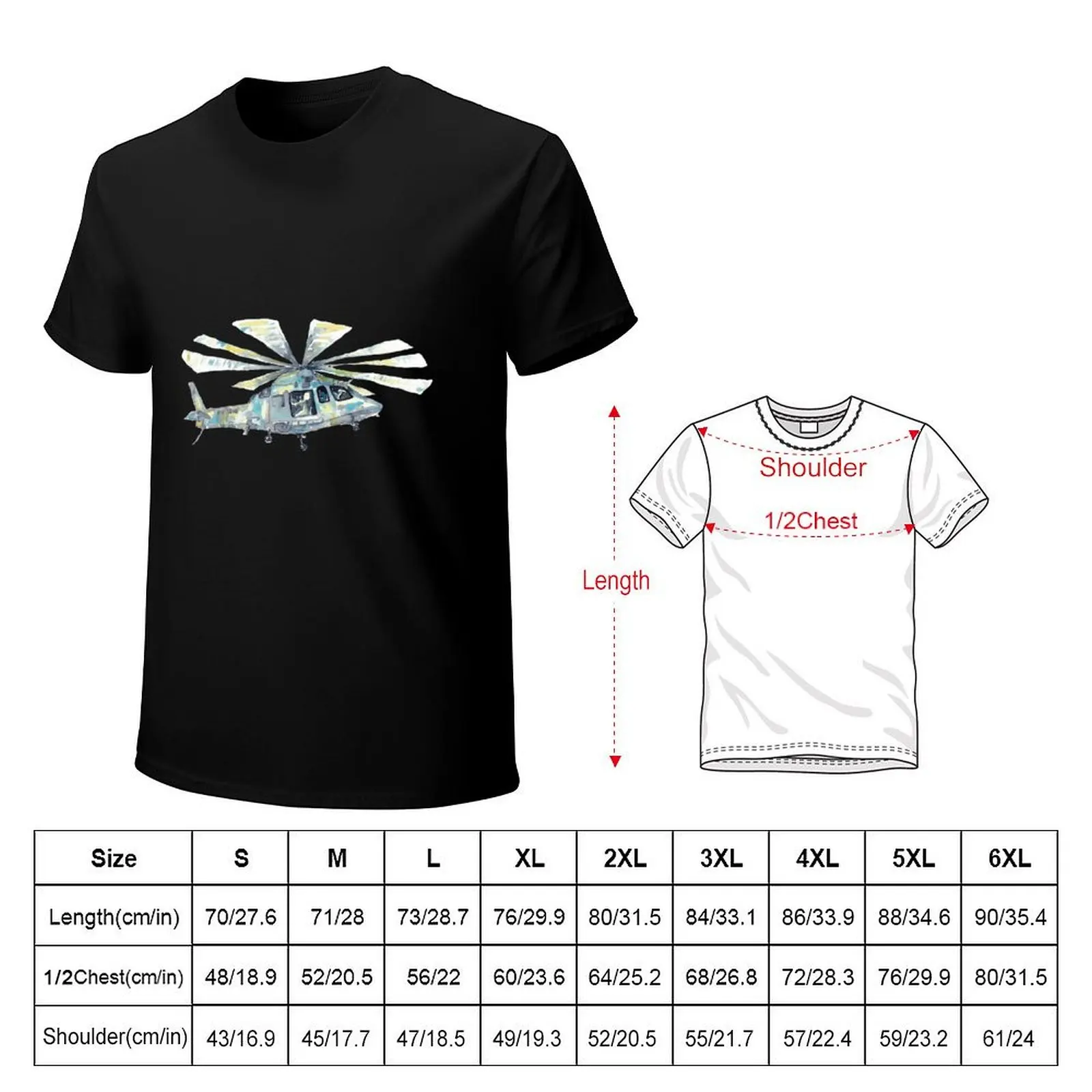 Helicopter RNZAF Agusta Westland AW109 aircraft print plane T-Shirt Work Outdoor T-Shirt for Men