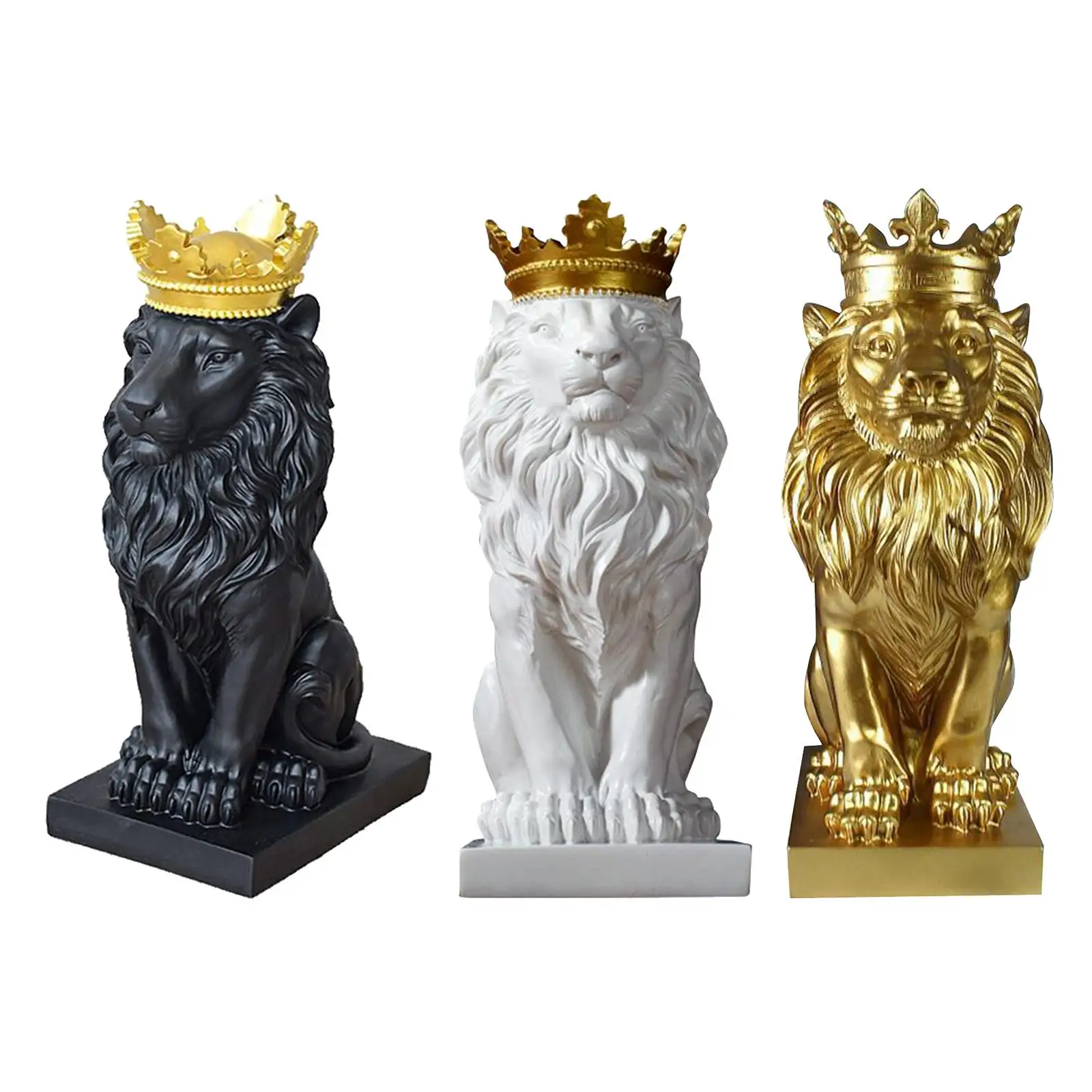 

Lion Statues Figurine Office Sculpture Decoration Collectible Ornaments