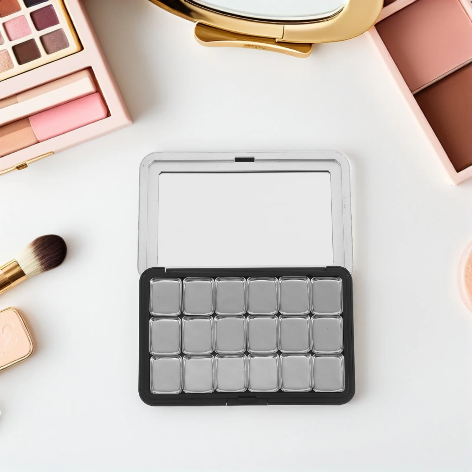 

Nail Art Tools Manicure Set Tray Empty Eyeshadow Black Holder Gel Palette for Nails