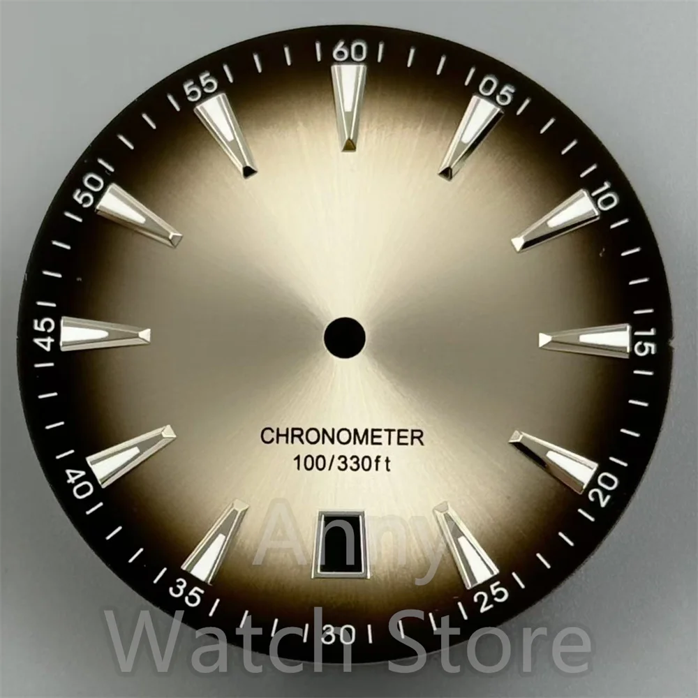 33.5mm Watch Dial 6o'clockSunburst Gradient Black Ocean Blue Red Dial Luminous Suitable For NH35 Movement Watch Accessory view 5