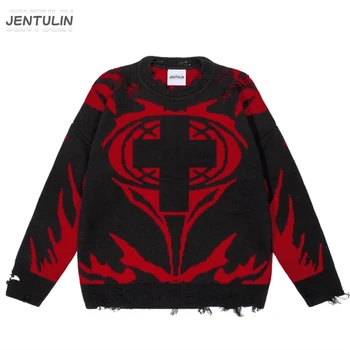 Pull en tricot à manches longues pour hommes, pull graphique Hip Hop, manteau pull Harajuku, vêtements Streetwear Y2K, mode Y, hiver, nouvel ordre