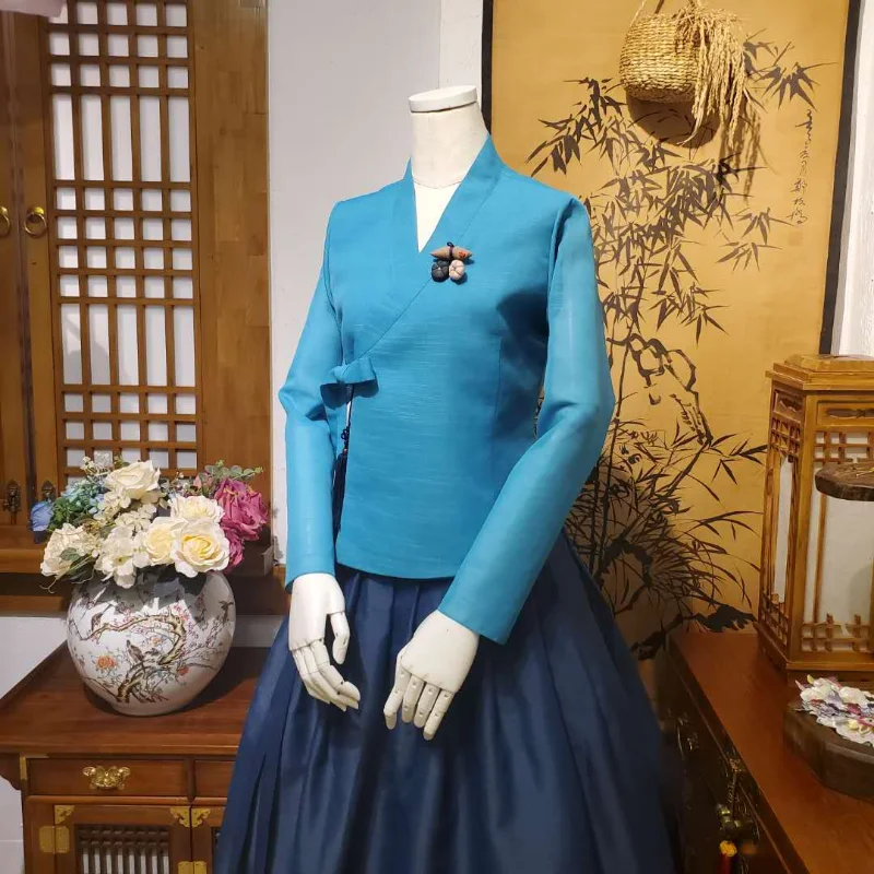 ملابس عرقية كورية أصلية أصلية ملابس يومية زي كوري تقليدي محسّن HS0383 للنساء لصيف 2020