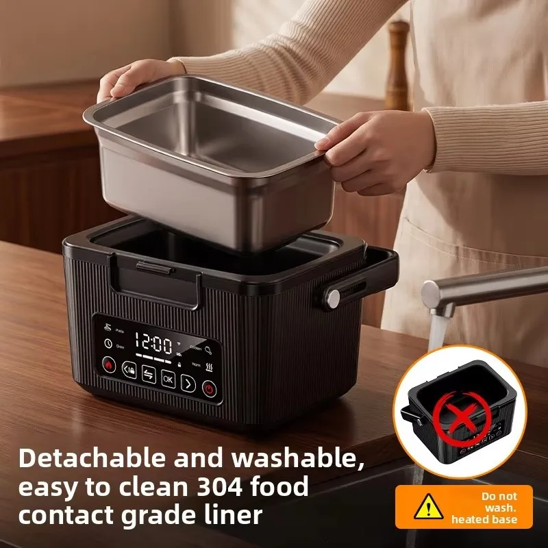 New wireless self-heating lunch box, portable stainless steel insulated lunch box, suitable for students, families and offices